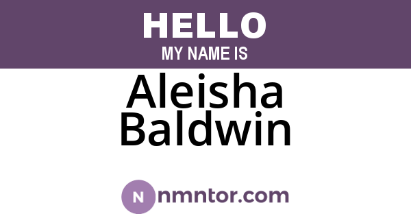 Aleisha Baldwin