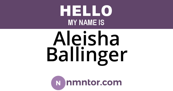 Aleisha Ballinger
