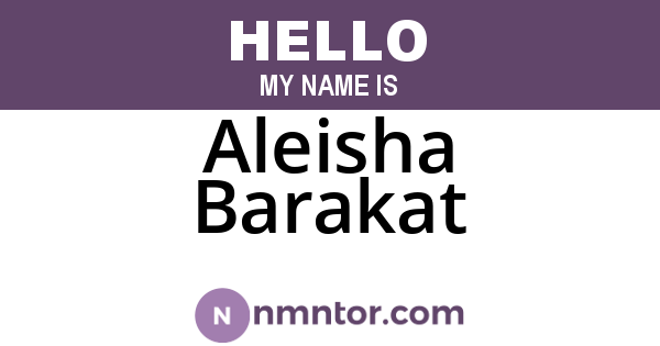 Aleisha Barakat