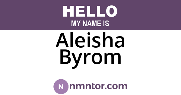 Aleisha Byrom