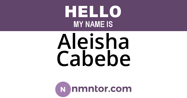 Aleisha Cabebe