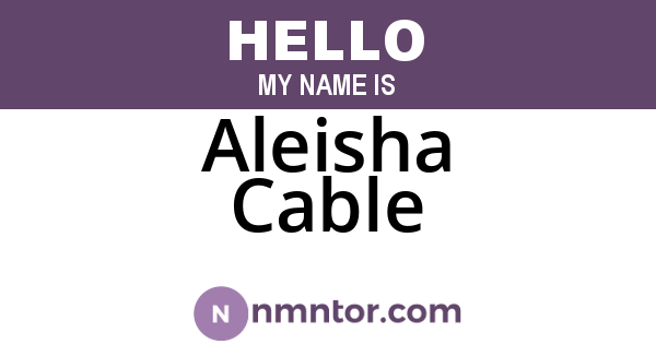 Aleisha Cable