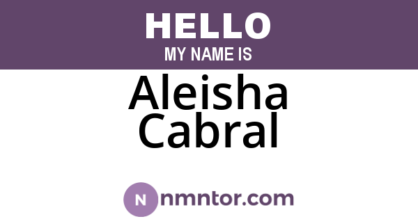 Aleisha Cabral