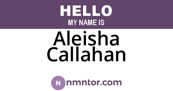 Aleisha Callahan