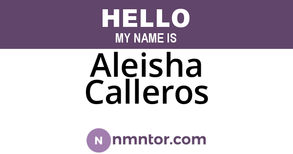 Aleisha Calleros