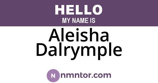 Aleisha Dalrymple