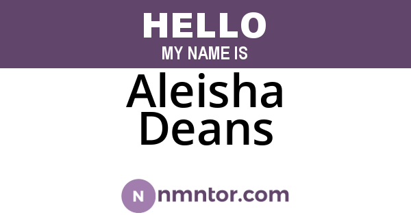 Aleisha Deans