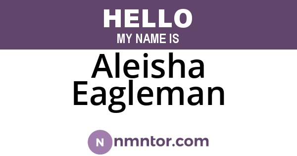 Aleisha Eagleman