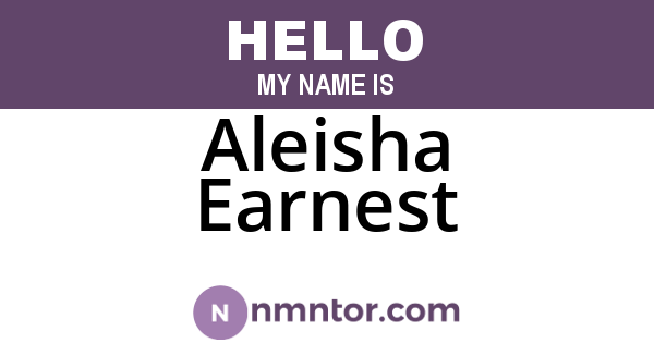Aleisha Earnest