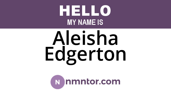 Aleisha Edgerton