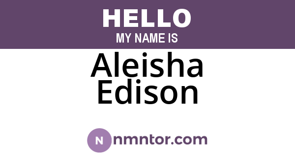 Aleisha Edison
