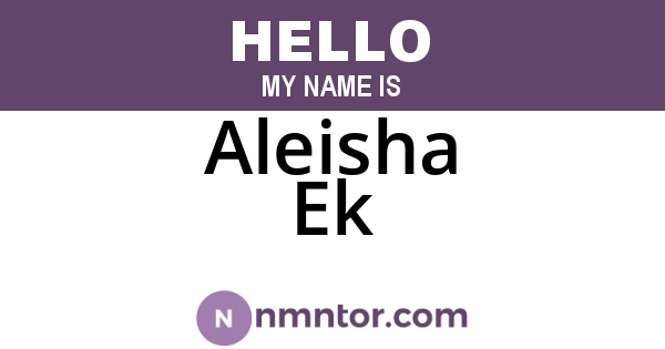Aleisha Ek
