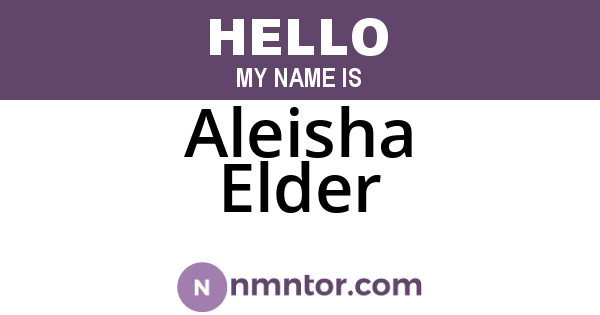 Aleisha Elder