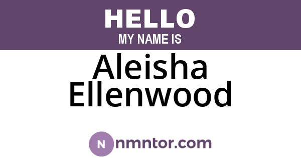 Aleisha Ellenwood