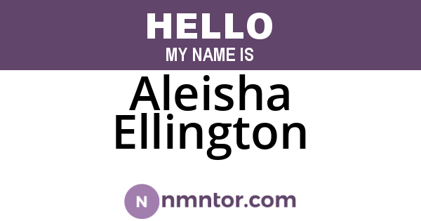 Aleisha Ellington