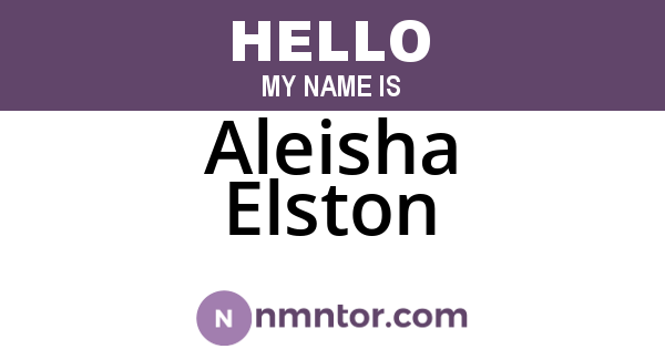 Aleisha Elston