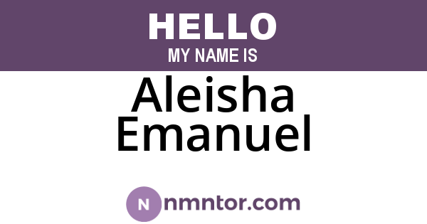 Aleisha Emanuel