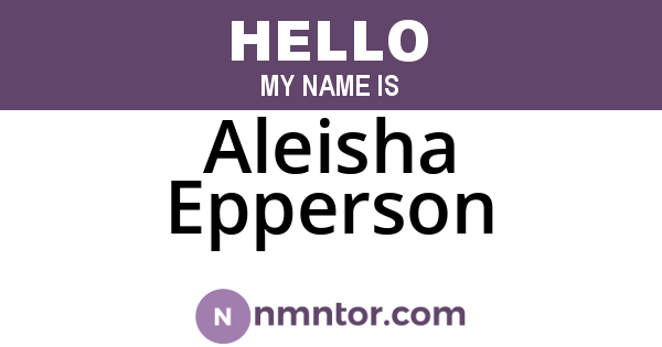 Aleisha Epperson
