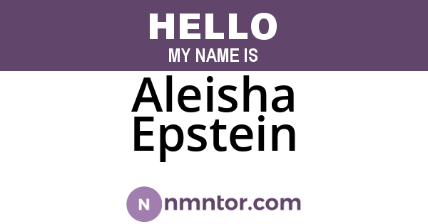 Aleisha Epstein