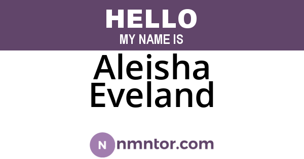 Aleisha Eveland