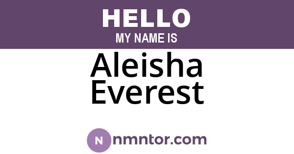 Aleisha Everest