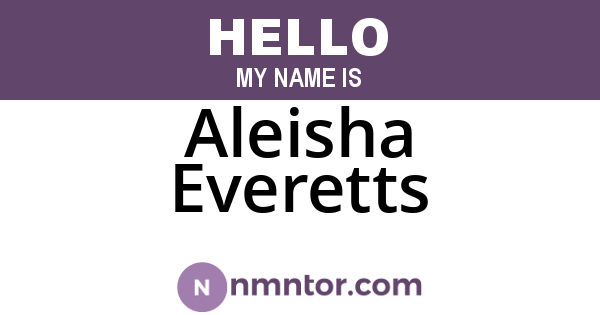 Aleisha Everetts