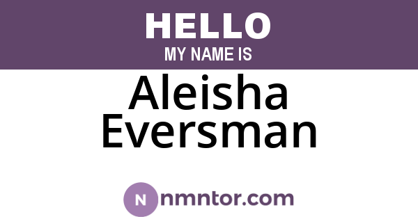 Aleisha Eversman