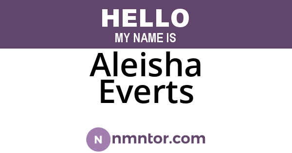 Aleisha Everts
