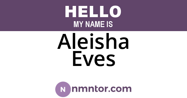 Aleisha Eves