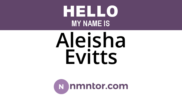 Aleisha Evitts