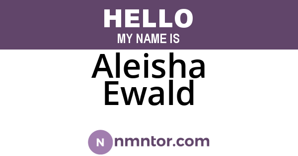 Aleisha Ewald