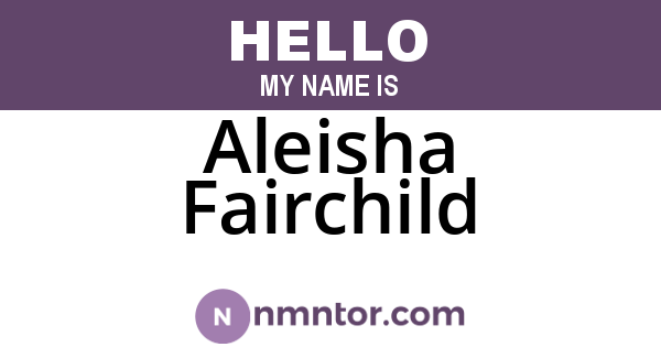 Aleisha Fairchild