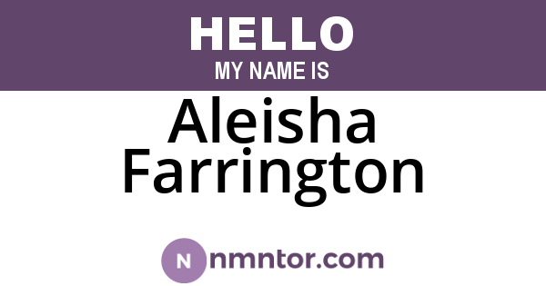 Aleisha Farrington