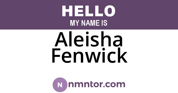 Aleisha Fenwick