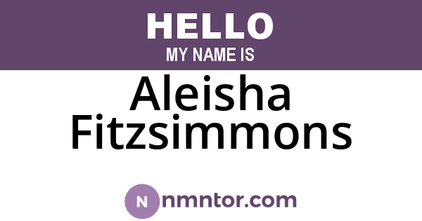 Aleisha Fitzsimmons