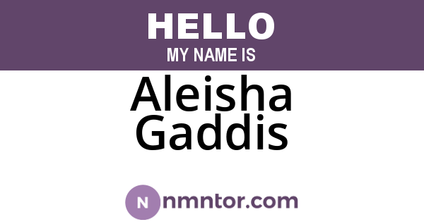 Aleisha Gaddis