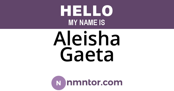 Aleisha Gaeta
