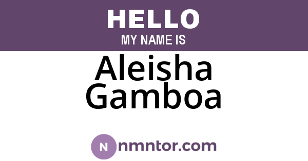 Aleisha Gamboa