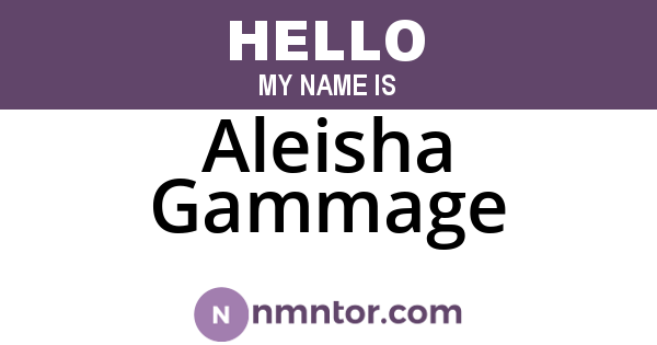 Aleisha Gammage
