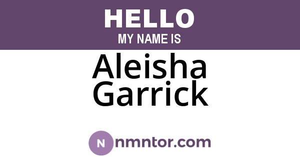 Aleisha Garrick