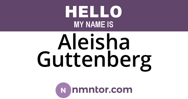 Aleisha Guttenberg
