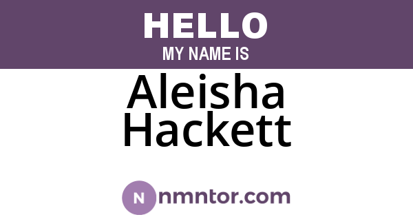 Aleisha Hackett