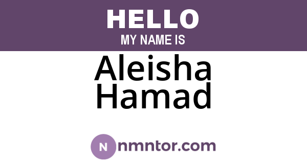 Aleisha Hamad