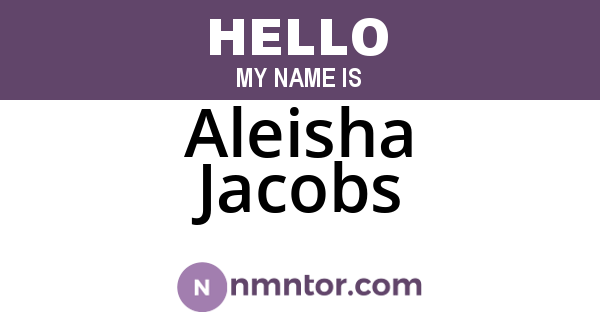 Aleisha Jacobs