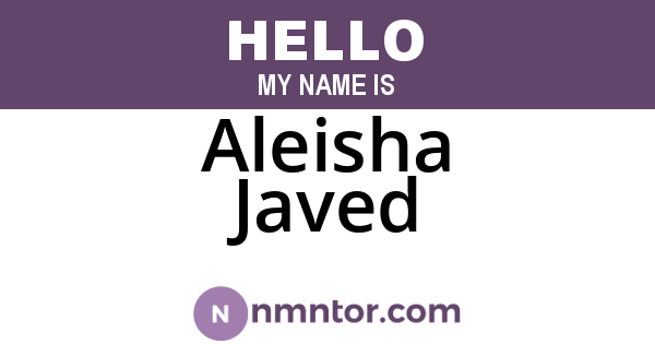 Aleisha Javed
