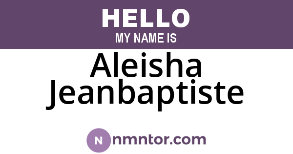 Aleisha Jeanbaptiste
