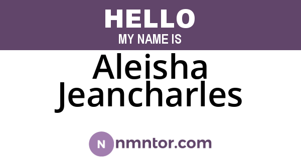 Aleisha Jeancharles