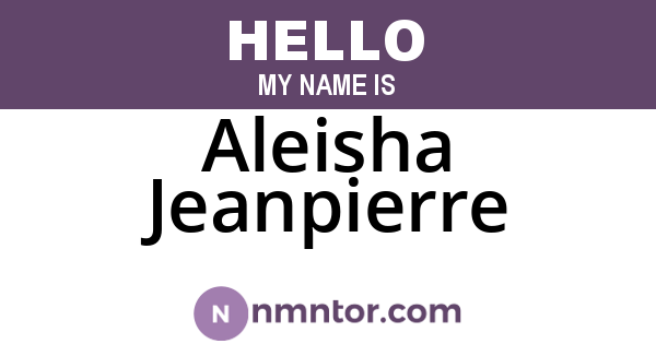 Aleisha Jeanpierre