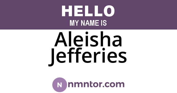 Aleisha Jefferies