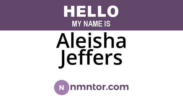 Aleisha Jeffers